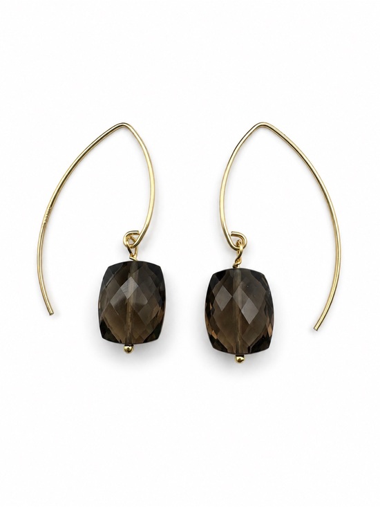 Venus and Vulcan Jewelry - Hkb81 Smoky Quartz Gold Filled Hook Earrings